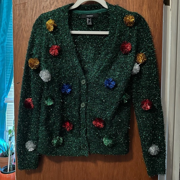 Forever 21 Tinsel Light Up Christmas Cardigan - Picture 4 of 7